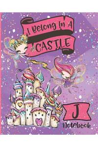 I Belong In A Castle Notebook J