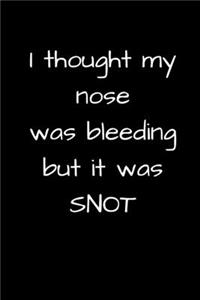 I thought my nose was bleeding but it was not