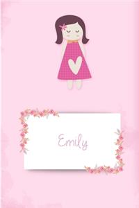 Emily: Personalized Name 6 x 9 Inch Matte Softcover Paperback Notebook Journal With 120 Blank Lined Pages Gift For Girls Teens Women