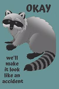 Raccoon Blank Lined Journal Notebook