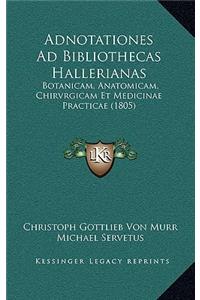 Adnotationes Ad Bibliothecas Hallerianas
