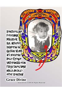 konstcollage fotoramar Målarbok kul aktivitet Inspirerad av Gustav Klimt art nouveau Belle Epoque Viktorianska eran färga tavelramar hålla din bild i efter konstnär Grace Divine