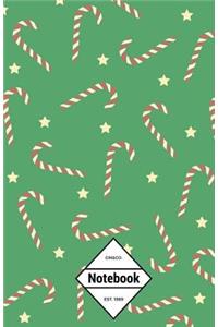 Gm&co: Notebook Journal Dot-Grid, Lined, Graph, 120 Pages 5.5x8.5 (Sugar Cane Green Pattern)