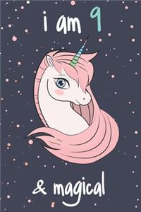 Unicorn Journal I am 9 & Magical