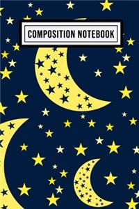 Moon Wide Ruled Composition Notebook