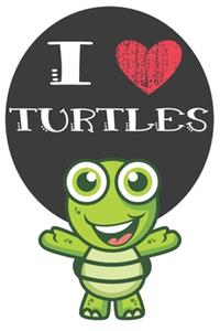 I Heart Turtles: A Cute Turtle Lovers Journal / Notebook / Diary Perfect for Birthday Present or Christmas Gift Great for kids, Teens or Students(6x9 - 110 Blank Lin