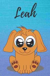 Leah dog coloring book / notebook / journal / diary: Personalized Blank Girl & Women, Boys and Men Name Notebook, Blank DIN A5 Pages. Ideal as a Uni ... Christmas & Birthday gift for women.