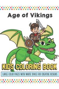 Age Of Vikings Kids Coloring Book Large Color Pages With White Space For Creative Designs