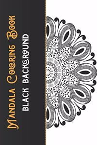 Mandala coloring book black background