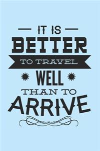 It Is Better To Travel Well Than To Arrive