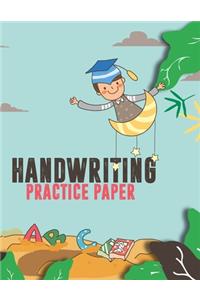Handwriting practice paper. Handwriting practice notebook for kids. Handwriting practice notebook for toddlers