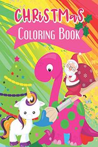 Dinosaur Christmas Coloring Books For Kids Ages 4-12 - Kids Mindful Coloring Book