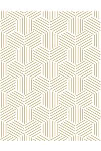 Geometric Notebook: Gold College Notebook Simple Journal Book Lined Ruled Page For Adult Women Men Great For Writing Basic Diary Note Pad Composition Book Journal (Larg