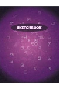 Fortnite Sketch Book: Purple Cube Inspired Rune Pattern (Unofficial): 120 Pages of 8.5