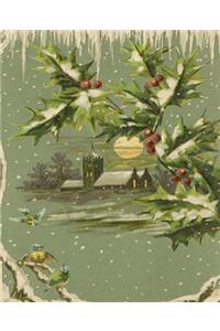Rustic Vintage Country Church Snow Birds Nature Scene School Comp Book 130 Pages