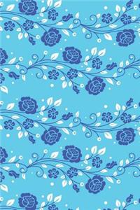 Blue Floral Lined Notebook