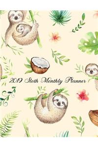 2019 Sloth Monthly Planner