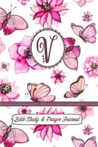 Monogram Bible Study & Prayer Journal - Letter V