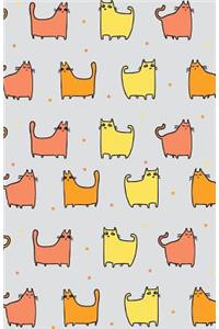 Journal Notebook For Cat Lovers - Funny Cat Pattern In Citrus