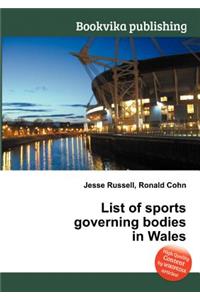 List of Sports Governing Bodies in Wales