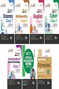 Olympiad Champs Science, Mathematics, English, Cyber & GK Class 7 with 30 Mock Tests (set of 6 books) 3rd Edition
