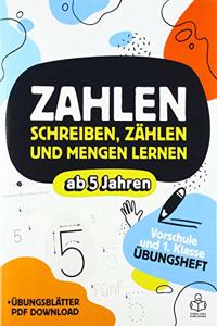 Vorschulheft - Zahlen schreiben, Zahlen und Mengen lernen ab 5 Jahren