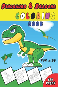 Dinosaur and Dragon Coloring Book for kids