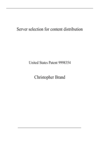 Server selection for content distribution
