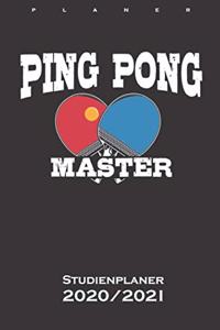 Ping Pong Master Tischtenniskelle Tischtennisball Studienplaner 2020/21