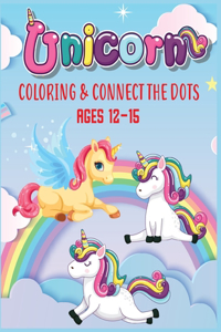 Unicorn Coloring & Connect the dots ages 12-15