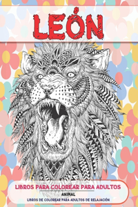 Libros para colorear para adultos - Libros de colorear para adultos de relajación - Animal - León