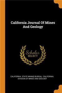 California Journal Of Mines And Geology