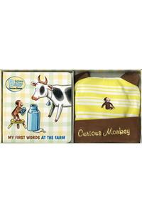 Curious Baby My First Words at the Farm Gift Set (curious George Book & Hat)