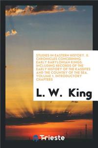 Chronicles Concerning Early Babylonian Kings
