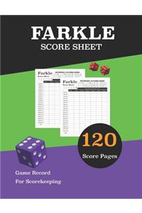 Farkle Score Sheet