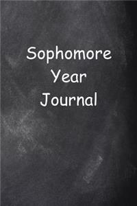 Sophomore Year Journal Chalkboard Design Lined Journal Pages