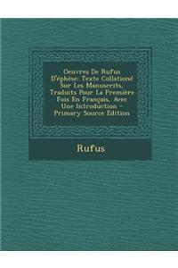 Oeuvres de Rufus D'Ephese