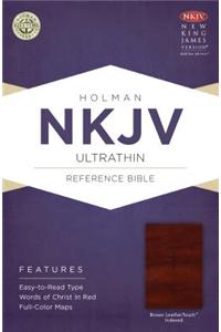 NKJV Ultrathin Reference Bible, Brown LeatherTouch Indexed