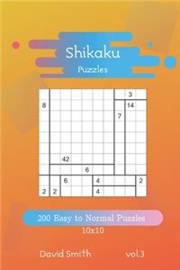 Shikaku Puzzles - 200 Easy to Normal Puzzles 10x10 vol.3