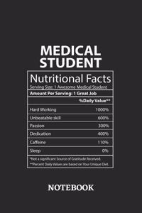 Nutritional Facts Medical Student Awesome Notebook: 6x9 inches - 110 ruled, lined pages - Greatest Passionate working Job Journal - Gift, Present Idea