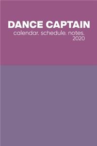 Dance Captain Calendar Schedule Notes: Monthly and Weekly Planner with Modern Purple Cover Design