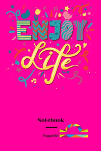 Lined Notebook Libra Sign Cover Hollywood Cerise color 160 pages 6x9-Inches