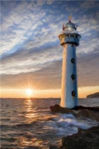 Lighthouse Sunrise - Blank Notebook