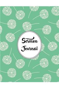 Sermon Journal Notebook Dandelions Pattern 7