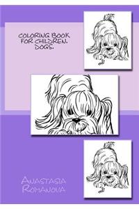 Coloring book for children. Dogs.