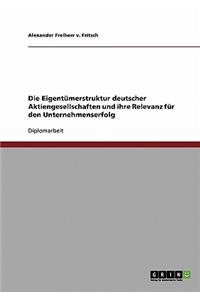 Die Eigentümerstruktur deutscher Aktiengesellschaften und ihre Relevanz für den Unternehmenserfolg