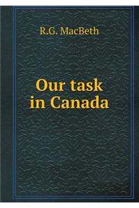 Our Task in Canada