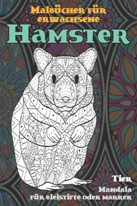 Malbücher für Erwachsene - Mandala für Bleistifte oder Marker - Tier - Hamster