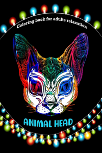 Animal head coloring book for adults relaxation