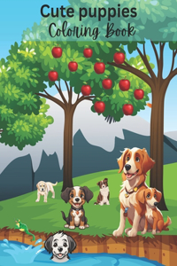 Cute Puppies Coloring Book